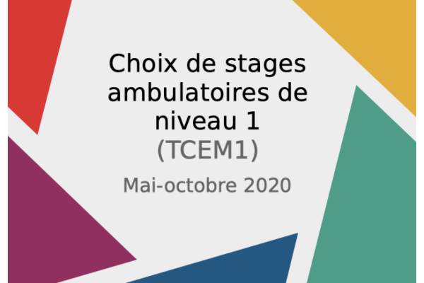Choix de stage ambulatoire niveau 1 - Semestre mai-octobre 2020